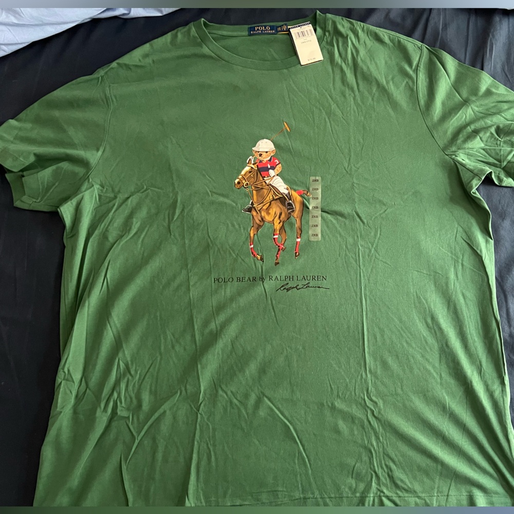 Polo by Ralph Lauren Mens Polo Bear short sleeve tee. New with tags, green, 2XB